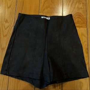 Brandy Melville Black Leather Shorts NWOT